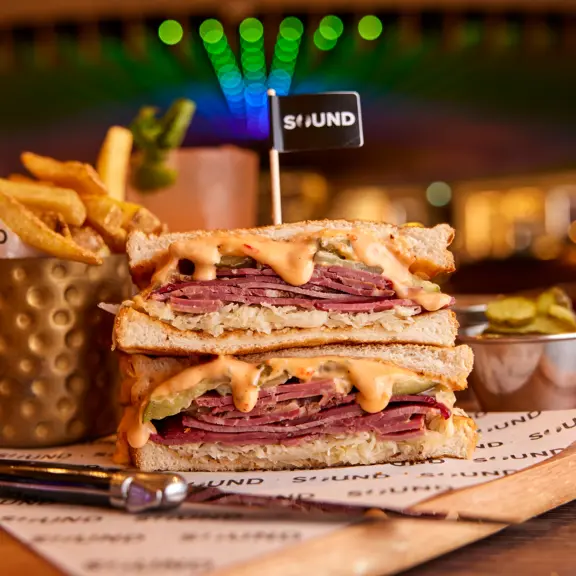 Pastrami sandwich at SOUND London